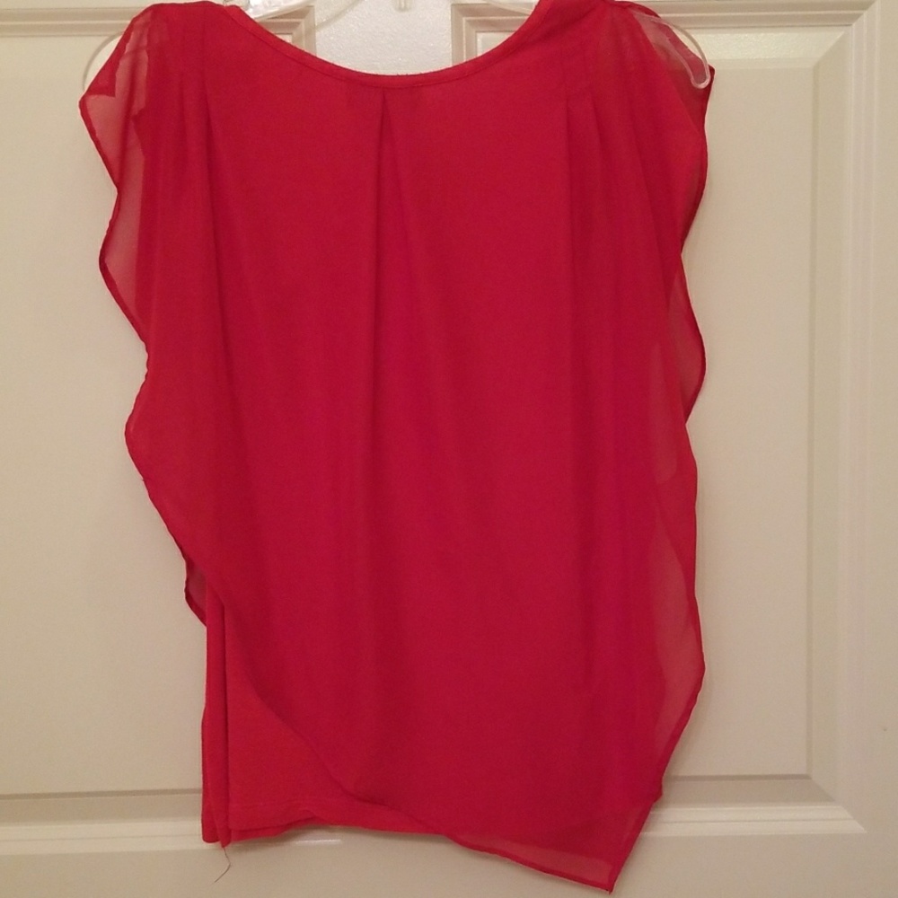 Asymmetrical Red Top - Picture 7 of 8
